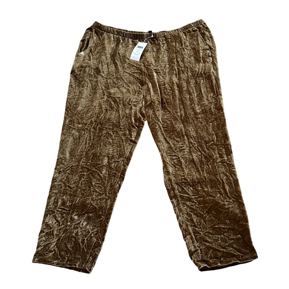 New Eileen Fisher Pants Women's XL Tapered Ankle in Hazel Velvet Pleated Pull-on